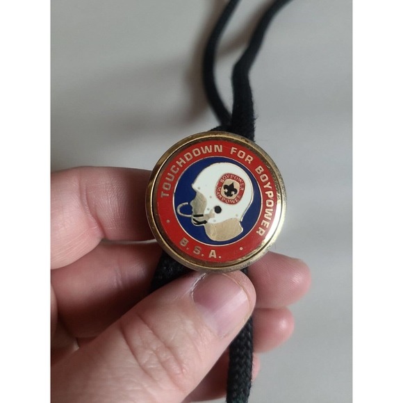 Vintage BSA Boy Scouts Of America Touchdown For Boypower USA Men's Bolo Tie - Picture 3 of 5
